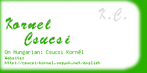 kornel csucsi business card